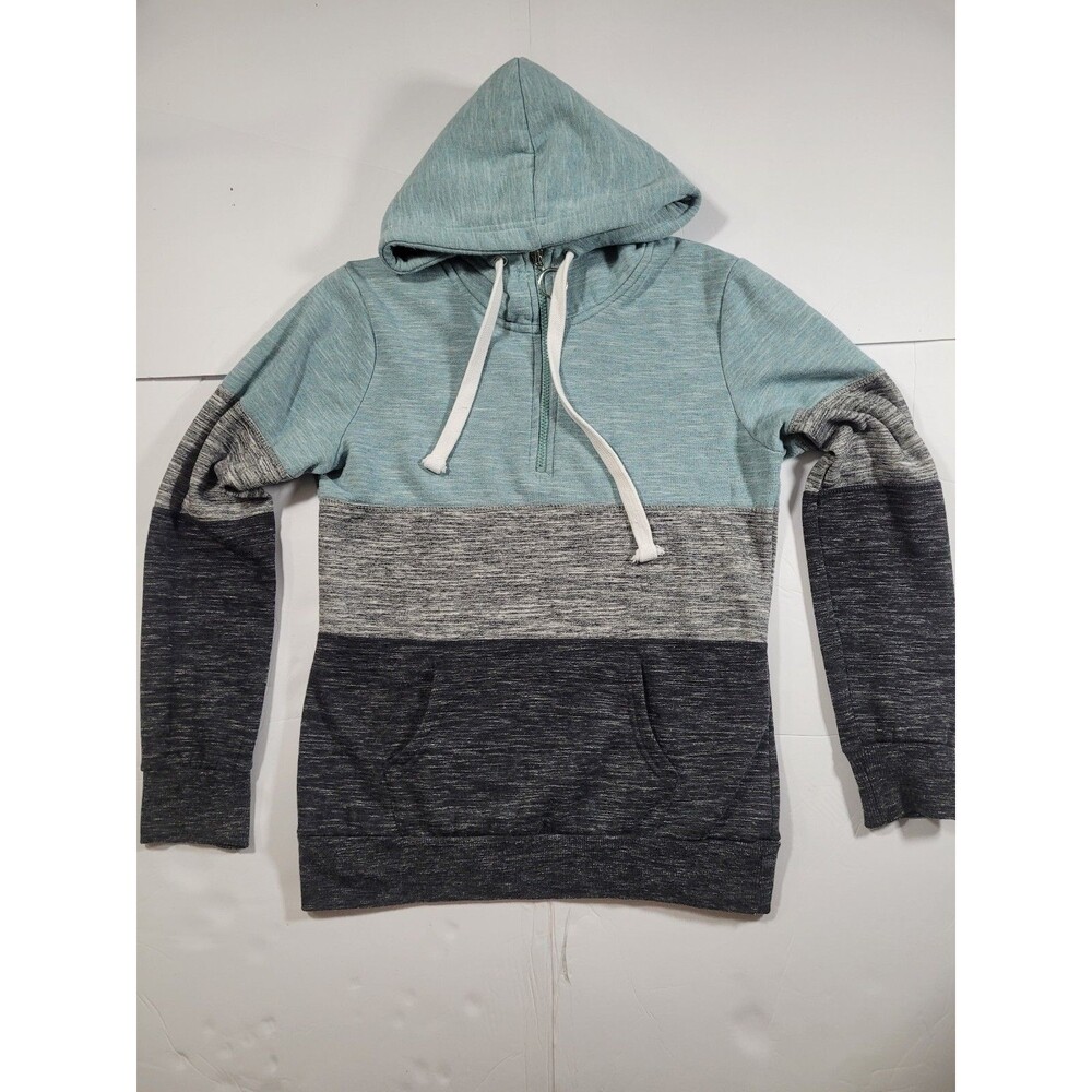 Reflex "Life is Out There" Colorblock Pullover Hoodie Sz M Mint Gray Hooded..#F